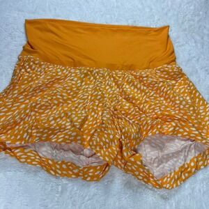 Old Navy Maternity Orange White Speckle‎ Print Jersey Lounge Shorts Small NWOT
